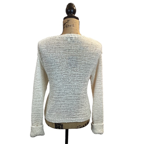 VINCE Cable Knit Open Weave Cotton Blend Sweater - Picture 3 of 12